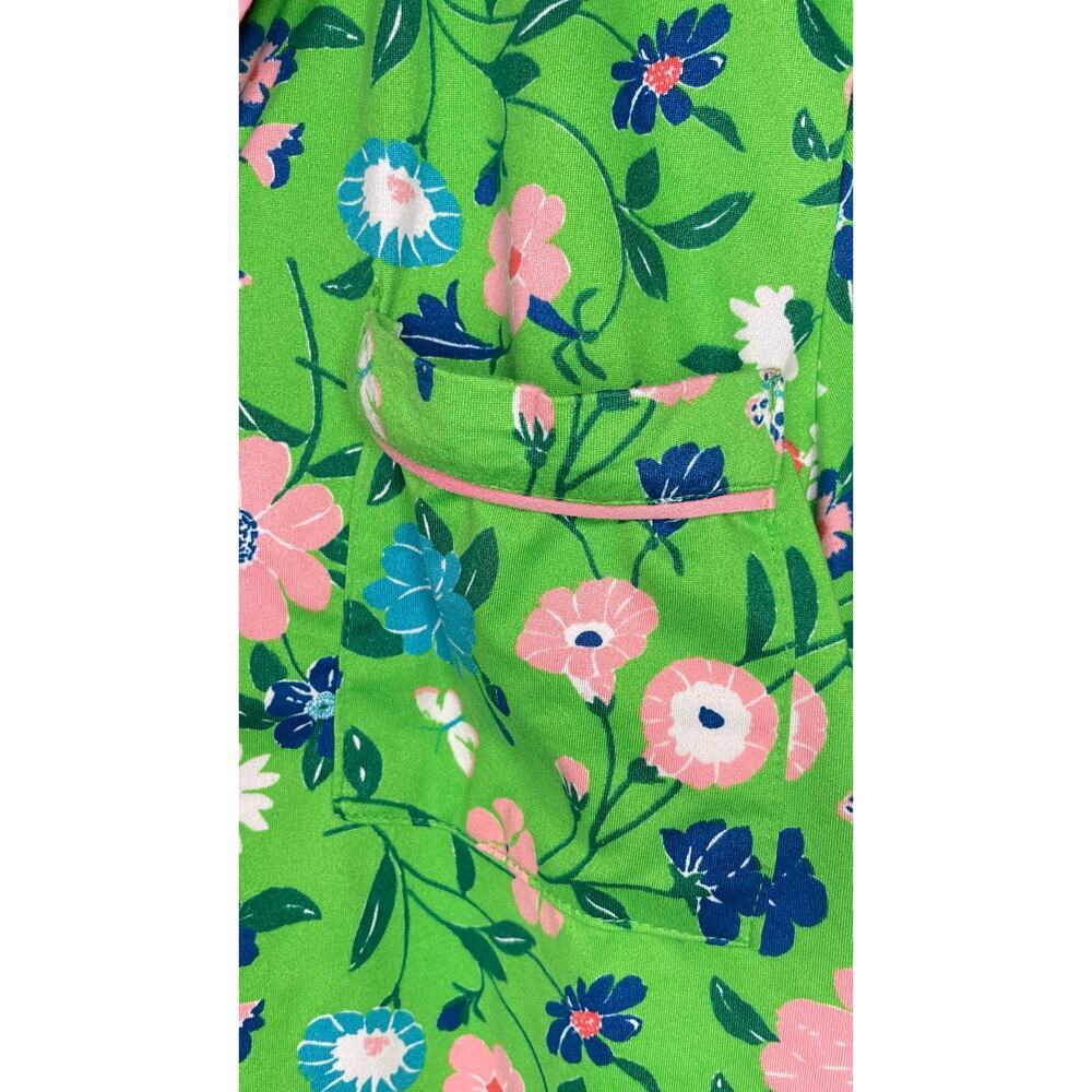 Kate Spade Floral Pajama Set – Green Button-Up Top & Pants - Picture 11 of 11